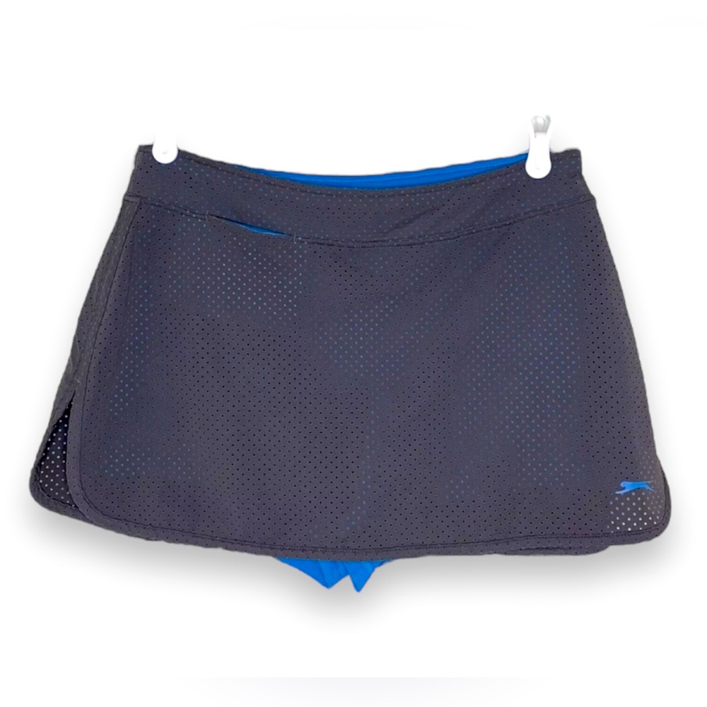 Slazenger Golf Tennis Skort Skirt Shorts Size Small Grey Blue Perforations